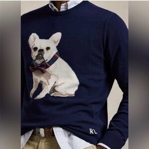 Polo Ralph Lauren ‘Frenchie’ Dog-Intarsia Cashmere Sweater